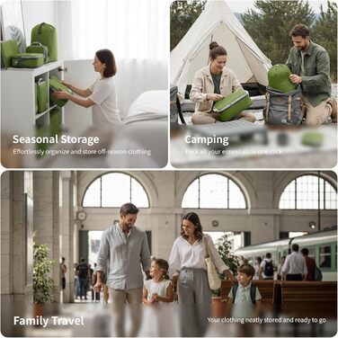 Набір компресійних органайзерів для подорожей Cipway, ультралегкі пакувальні куби для валізи та рюкзака, 5 шт., зелений