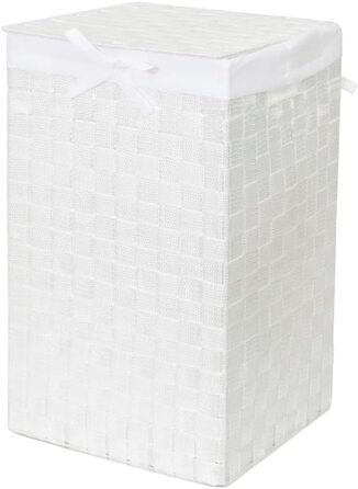 Кошик для білизни RAN6892 Stan з кришкою, ручками, плетіння, металевий каркас, знімний льняний вкладиш, 30 x 30 x 50 см, колір шоколадний