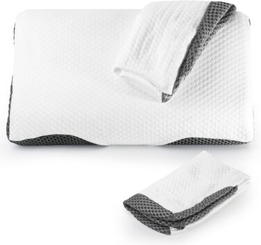 Ортопедична подушка для шиї IDEA з Memory Foam - для сну на боці, спині та животі, зменшує біль в шиї, 62x34.5x12/8 см