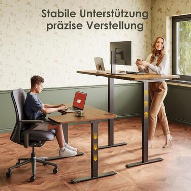 Регульований стіл OffiGo з 2 моторами: чорний, USB-C, 100-200 см, 3 пам'яті