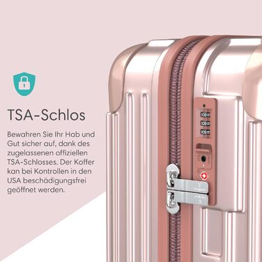 Набір валіз Voyagoux 2 шт. (40L + 116L) з ABS, TSA-замком, 4 колеса, рожеве золото