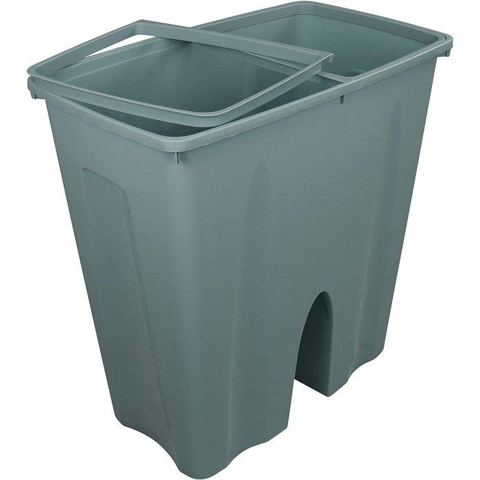 Відро для сміття TW24 Duo 2x25l пастельне з кришкою і вибором кольору, відро для сміття, збирач сміття, відро для сміття, система поділу відходів, відро для сміття (зелений)