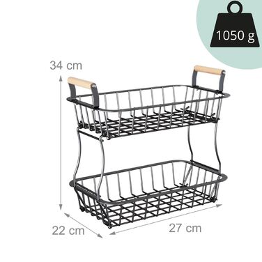 Relaxdays Двоярусний металевий фрутниця з ручками