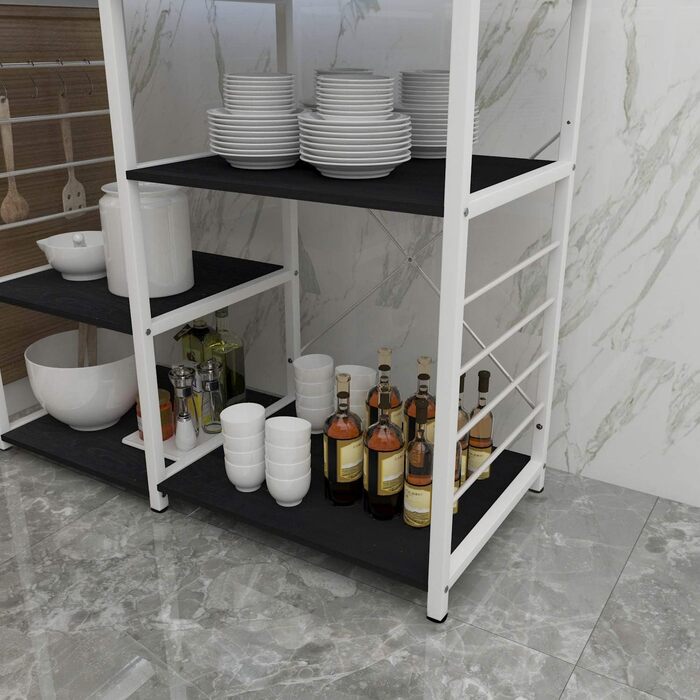 Стелаж кухонний SogesHome 90 x 40 x 83 см, SH-171-BK, чорний горіх