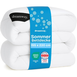 Ковдра DREAMWAY 200x220 см, 450gsm, тепла зимова ковдра, біла. Підходить для дітей та дорослих.