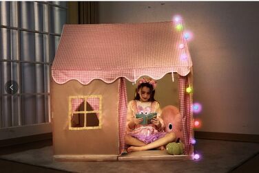 Дитяче намету Роза для дівчаток з LED-підсвіткою та іграшкою-велетнем у вигляді райдужного жаб'яти. Ігровий намет для дітей, намет для дитячої кімнати, розкладний намет для ігор на вулиці. 120 x 105 x 128 см