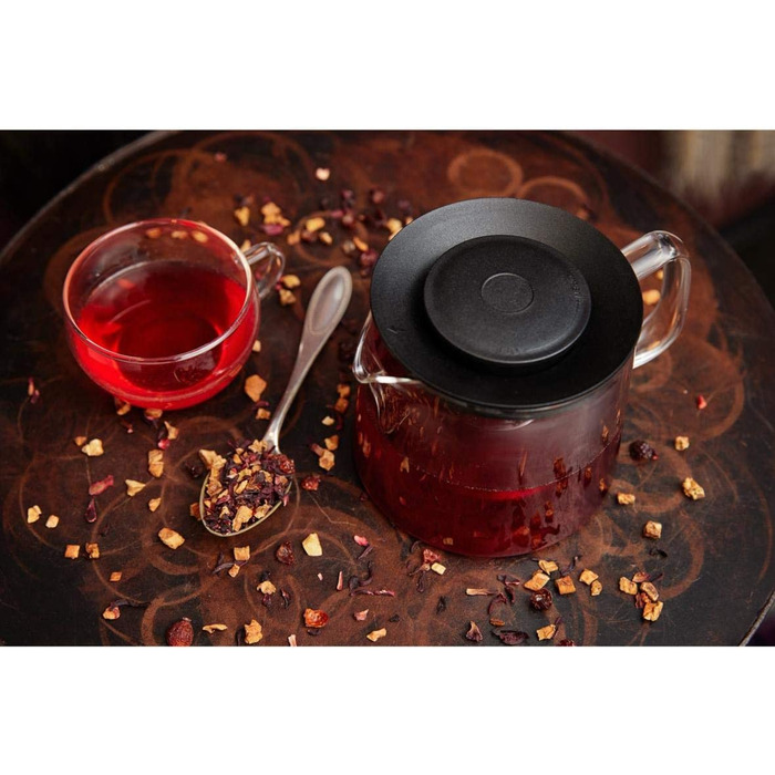 Чайник 'Tea-Time з ситечком з нержавіючої сталі, 1,0-літровий чайник з боросилікатного скла, фільтр для заварки чаю з нержавіючої сталі з кришкою