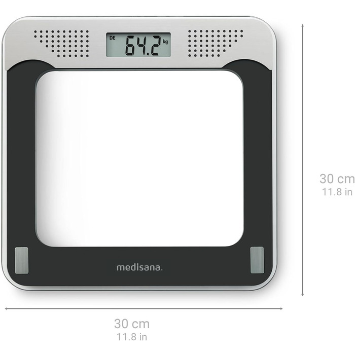 Розмовляючі ваги для ванної кімнати, точні цифрові ваги зі скла, 4 мови, вбудоване автоматичне вимкнення, чорний / сірий, до 180 кг, 425
