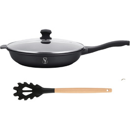 Сковорода-гриль Stone&Stone 28x28 см | Професійна сковорода для стейків | Німецьке антипригарне покриття GREBLON C3+ без PFOA | Знімна ручка | Підходить для індукції, газу та духовки | Для приготування барбекю з щипцями (32 см)