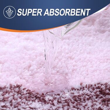 Набір килимків для ванної кімнати OLANLY, 2 шт., м'який, швидковисихаючий, мікрофібра, нековзний, придатний для прання та сушки в машинці, плюшеві килимки для ванної (119,4 x 50,8 см + 61 x 40,6 см)