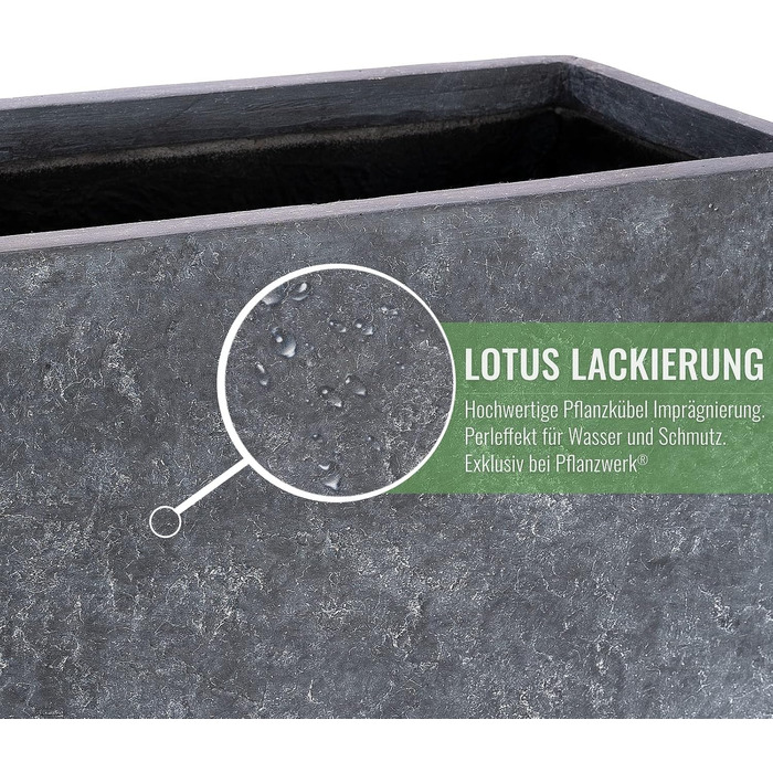 Планцверк® Горщик для рослин з фібергласу конічної форми 70x33x33см, стійкий до погодних умов, преміум-якість, імпрегнація Lotus-Effekt, 70см - (Lava Anthrazit, 50см - Lava Anthrazit)