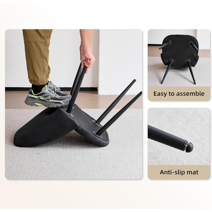 Набір стільців для їдальні/кухні, 8 шт., чорного кольору, з м'яким сидінням та спинкою з поролону. Підходить для їдальні, вітальні, кухні, спальні.