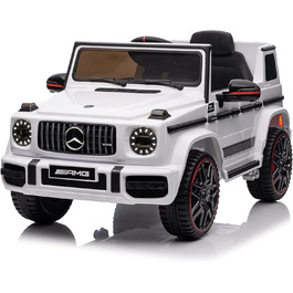 Дитячий електромобіль Mercedes G63 AMG FINOOS, 12V, з пультом, 3 швидкості, LED, музика, USB, білий