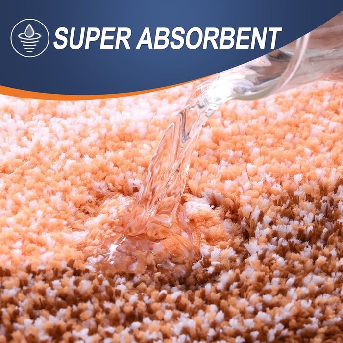 Килимок для ванної кімнати OLANLY, м'який та поглинаючий, з мікрофібри, з антиковзким покриттям, 50.8 x 81.3 см, помаранчевий