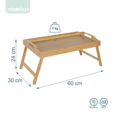 Підставка для ноутбука/сніданку Relaxdays, що складається, з бамбука
