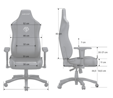 Крісло ігрове Anda Seat Novis Gray Fabric Size L