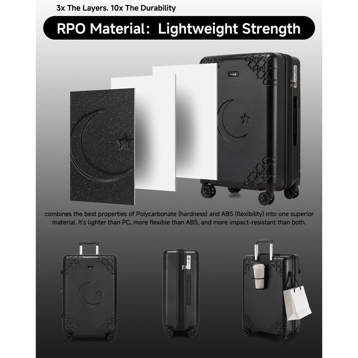 Набір валіз Sea Choice: 3 валізи з жорстким корпусом, розширювані, з TSA замком (20, 24, 28 дюймів)