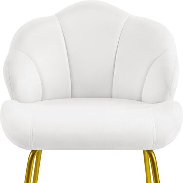 Крісла-черепашки Yaheetech, 2 шт., білі. Сучасні крісла з металевими ніжками, для вітальні, туалетного столика, спальні. Поліестер.