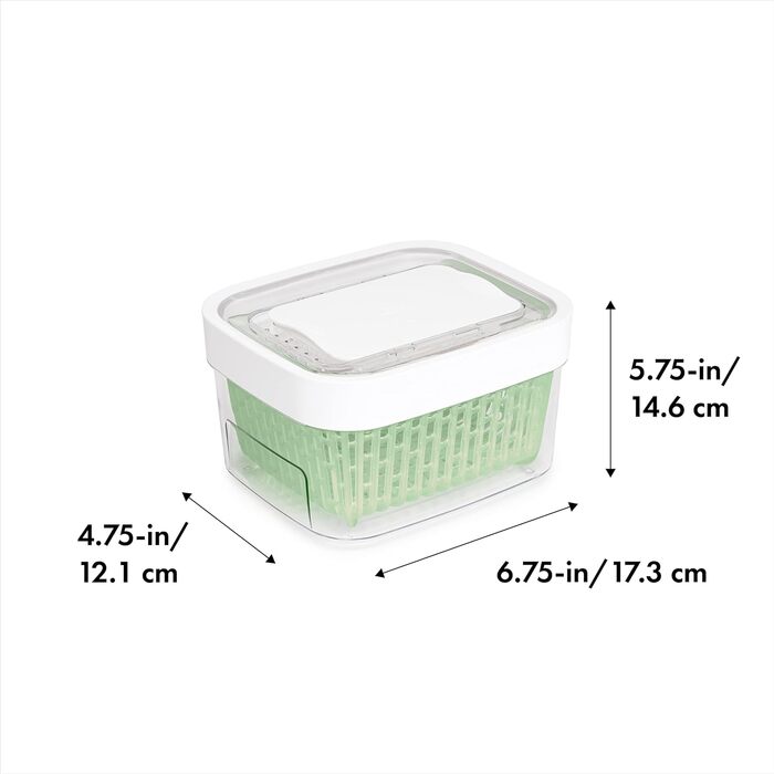 OXO Good Grips Greensaver Контейнер для зберігання продуктів, 4.7 л (1.5 л), з кришкою та вентиляцією