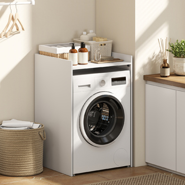 Шафа для ванної кімнати з нішею та відкритою полицею, тумба під раковину для ванної кімнати, для невеликих приміщень, 64 x 60 x 97,5 см, Білий