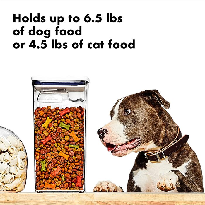 OXO Good Grips Pet POP Контейнер для корму тварин – 4,2 л з лопаткою | Ідеально для собак до 1,8 кг або котів до 1,6 кг | Герметичний, BPA-free