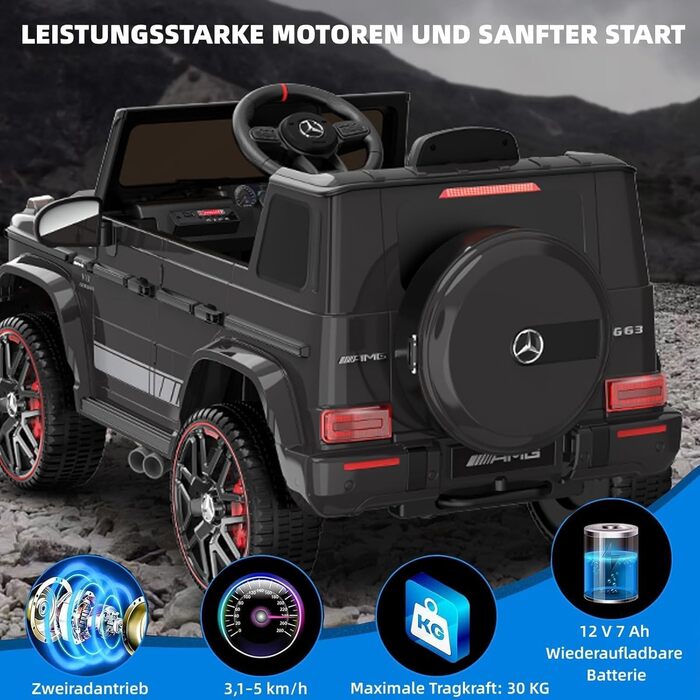 Дитячий електромобіль Mercedes G63 AMG 12V з пультом керування LALAHO