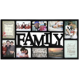 Рамка для фотографій Close Up 3D Family - Collage фоторамка XL - чорна (73x37 см)