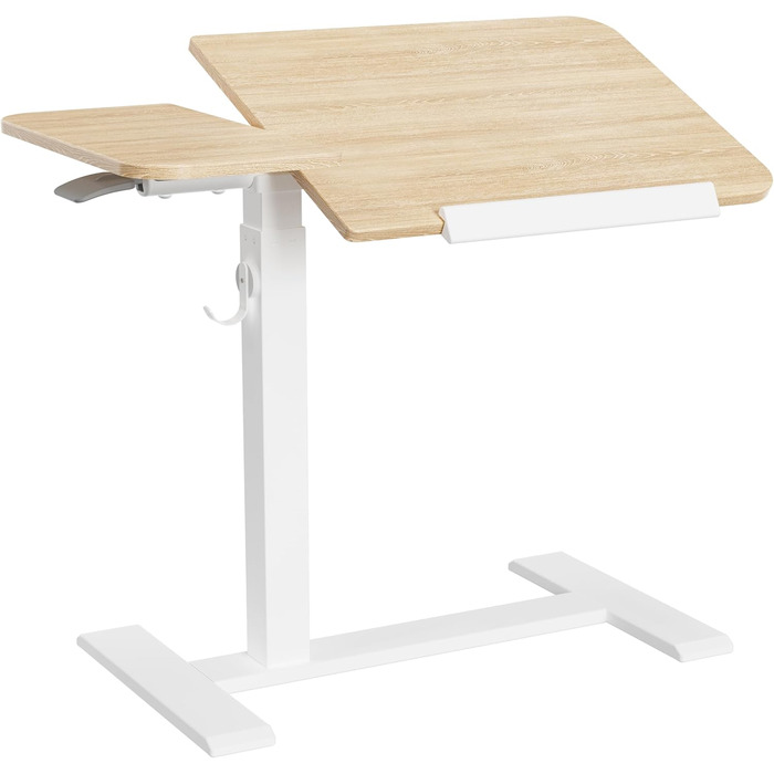 Регульований столик для ноутбука ETHU: мобільний, багатофункціональний, з нахиленою поверхнею, на колесах, для офісу та дому (дуб, коричневий)