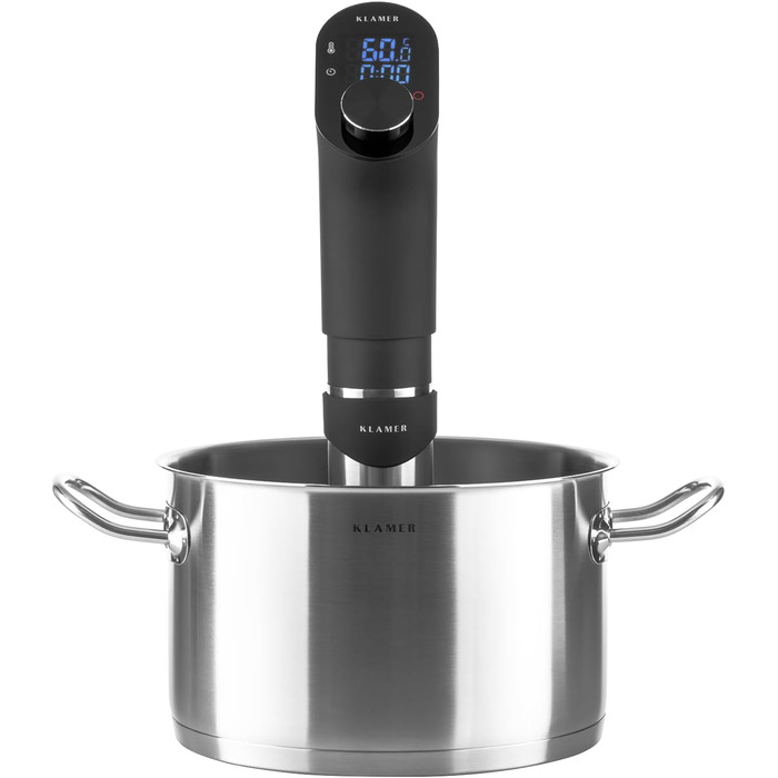 KLAMER Су-від прилад, 1200 Вт, водонепроникний, з 3D циркуляцією та регулюванням температури 20-95°C, таймер, LED дисплей