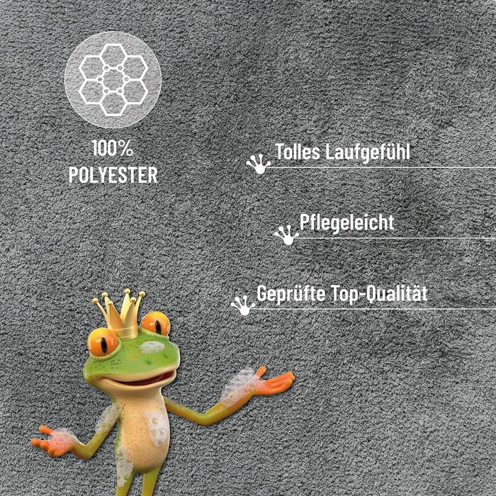 Килимок для ванної кімнати з м'яким пухнастим ворсом, антиковзний, придатний для прання, Porto Azzurro (55 x 65 см, Сірий Сланцевий, 80 x 150 см, прямокутний)