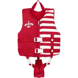 Дитячий рятувальний жилет OldPAPA, дитяча плавальна куртка для малюків для навчання плаванню і тренувань, ідеально підходить для хлопчиків і дівчаток 2-9 років (Червоний, S (1-3 роки))