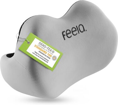 Підпорука для спини Feela® для офісного крісла | Ергономічна подушка для попереку для дому, офісу або підтримки спини вдома (срібна)