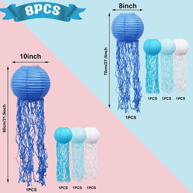 Паперові ліхтарики з медузами, прикраса у вигляді русалки для святкування дня народження в океані, ліхтар у вигляді русалки з Медузою для тематики океану