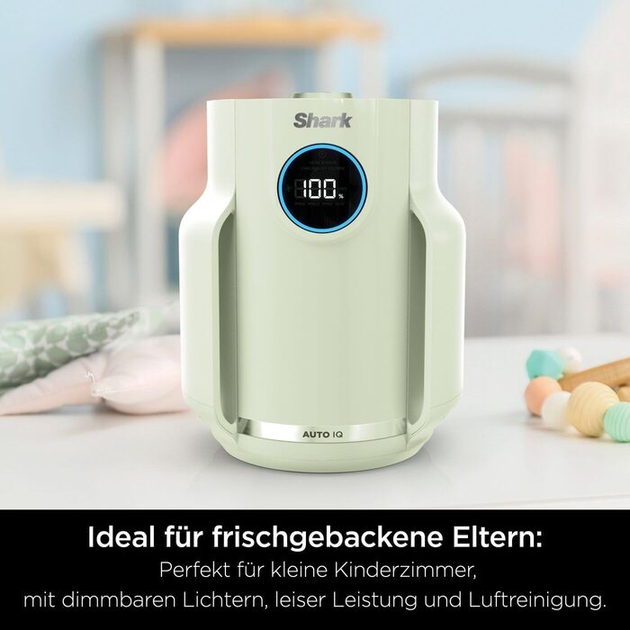 Повітряний фільтр Shark NeverChange HP150EU: для приміщень до 60 м², HEPA-фільтр на 5 років, уловлює 99,97% алергенів, авто-режим, тиха робота, LED-дисплей, білий