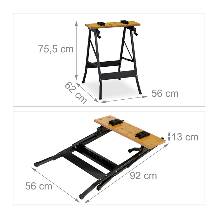 Складаний верстак Relaxdays із затискними губками