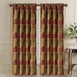 Штори TOPLUXE Damask 132x213см, блекаут, 2 панелі, печворк