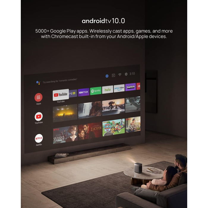 XGIMI Halo+ Mini: Портативний проєктор Full HD 1080p з Android TV, акумулятором 700 ISO Lumen, Harman Kardon, автофокусом, WiFi, Bluetooth та 3.5mm аудіо