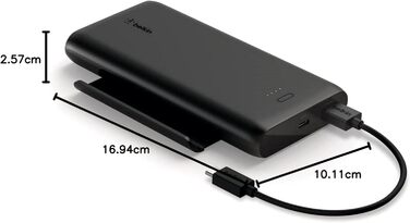 МАг, 1 порт USB-C і 2 порти USB-A, 15 Вт, чорний, 10 000