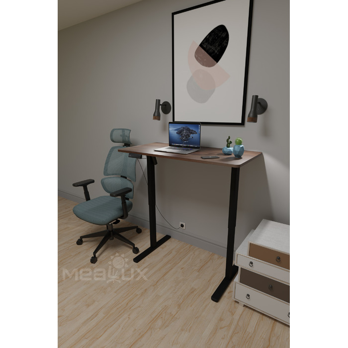 Комплект Mealux PowerDesk Lite Walnut+Leo Air Plus Grey Blue (арт. EVO-201 Lite Walnut/B+Y 546 KBGL)