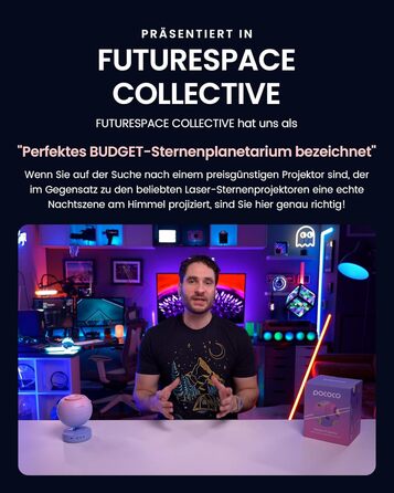 Проєктор зоряного неба POCOCO Sternenhimmel: LED-проектор галактики, планетарій для дітей та дорослих, нічник з ауророю, 2 диски, таймер, рожево-блакитний