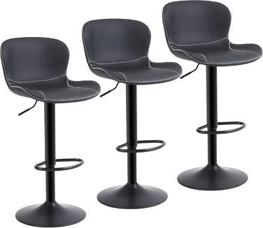Барні стільці Youhauchair (4 шт.) - регульована висота, PU-шкіра, чорний