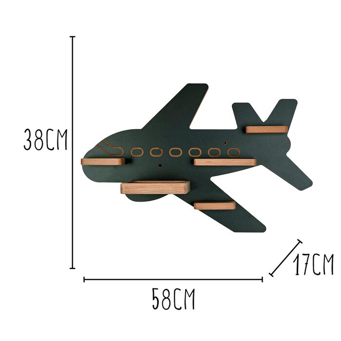 Дитячий літачок MR TEDDY BEAR Дерев'яна полиця для Toniebox і Tonies Полиця Tonie виробництва ЄС Настінна полиця для гри та колекціонування Для дівчаток і хлопчиків (Антрацит)