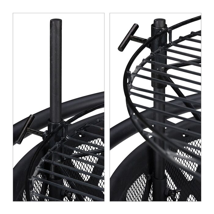 Вогнище Relaxdays з грилем та захистом від іскор