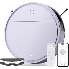 Робот-пилосос OKP K5P Purple: 5000Pa, навігація, HEPA-фільтр, Wi-Fi, для тварин, килимів, твердих підлог Робот-пилосос OKP K5P Purple: 5000Pa, навігація, HEPA-фільтр, Wi-Fi, для тварин, килимів, твердих підлог