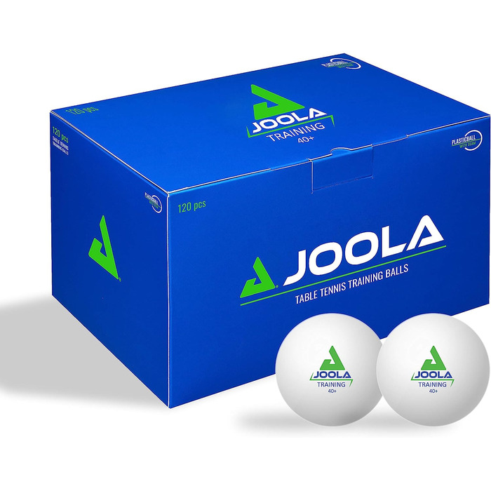 М'ячі для настільного тенісу JOOLA, тренувальні, діаметром 40 мм, преміум-класу, 120 шт. (білі, одиночні, 120 шт.)