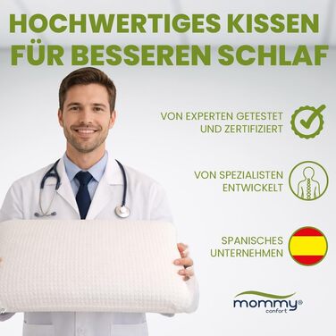 Подушка з піною з пам'яті 70 см: ергономічна, гіпоалергенна, ортопедична подушка для шиї з підтримкою та знімним чохлом