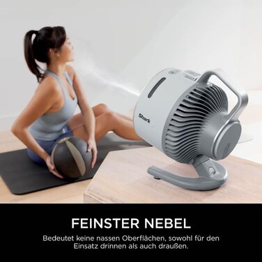 Вентилятор Shark FlexBreeze HydroGo Starker з функцією розпилення, охолодження для дому та вулиці, тихий та довговічний, з підключенням та без, компактний та легкий, потік повітря до 20 м, модель FA050EUDV