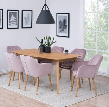 AC Design Furniture Стілець для їдальні Wendy, 57x61x83 см, Флаконно-зелений/Дуб, Велюр/Дуб