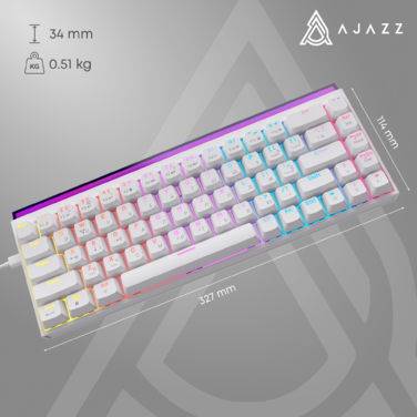 Дротова механічна клавіатура Ajazz NK68 Red switches White (NK68-R-W)