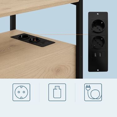 Relaxdays Додатковий столик з розетками